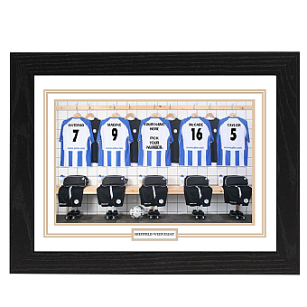 Personalised Framed  Unofficial Sheffield Wednesday Team Shirt Photo A3